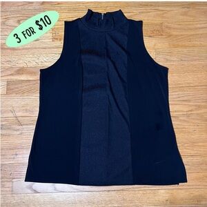 Worthington Black Sleeveless Turtleneck Top